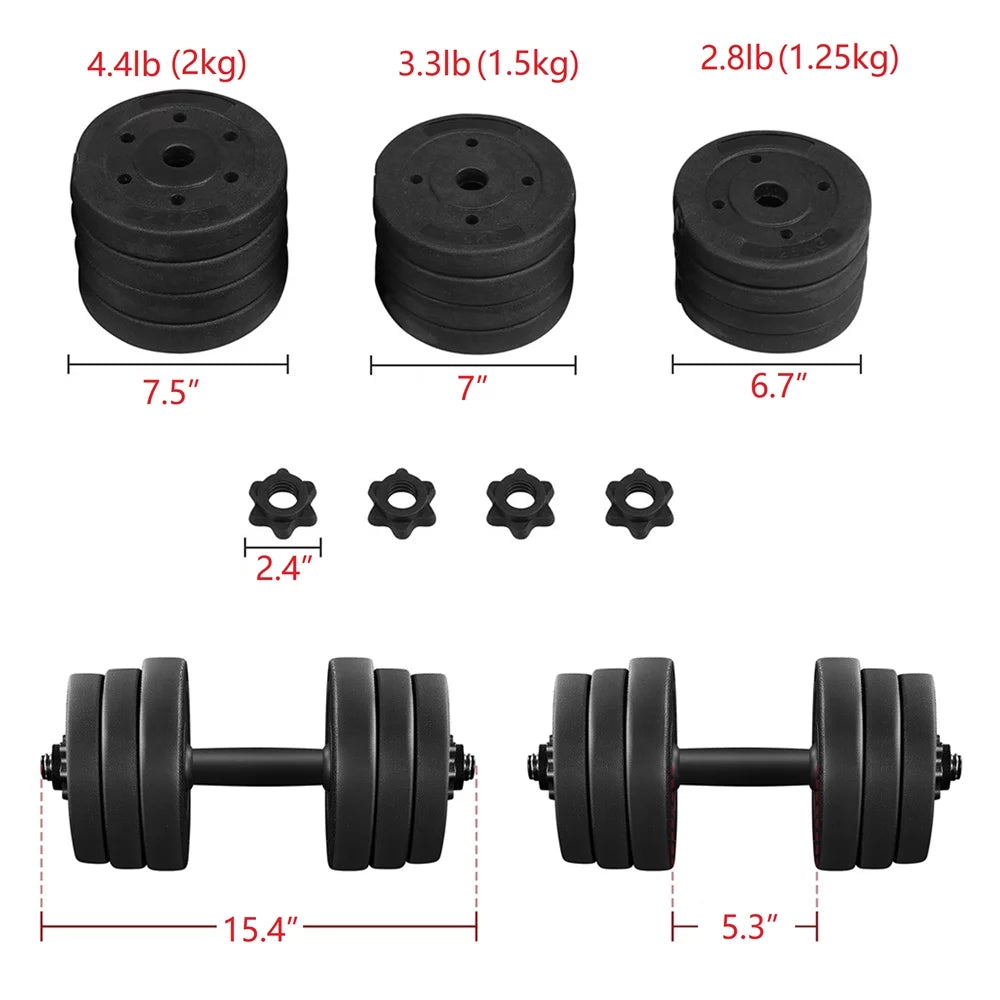 Adjustable Dumbbell Free Weight Set, Black C70302