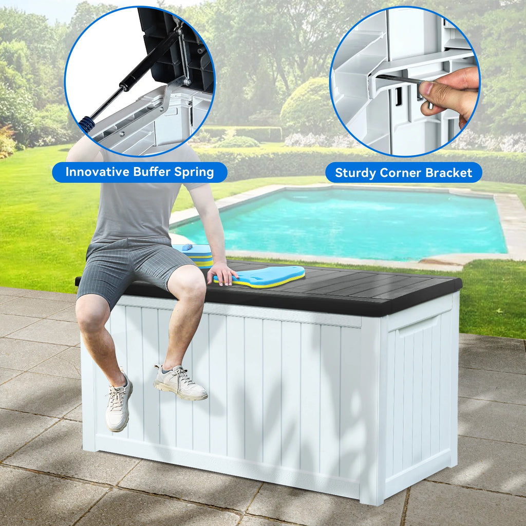 230 Gallon Weatherproof Resin Outdoor Storage Deck Box H744