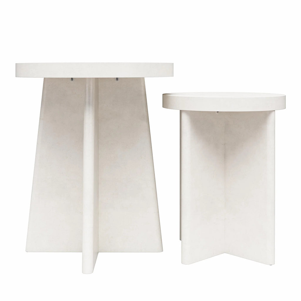 Round End Tables, Set of 2, Plaster K192903