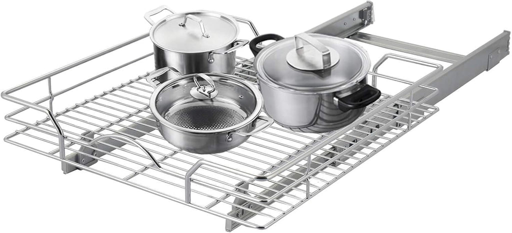 2 Tier Chrome Finish Slide Out Cabinet Organizer Z638457
