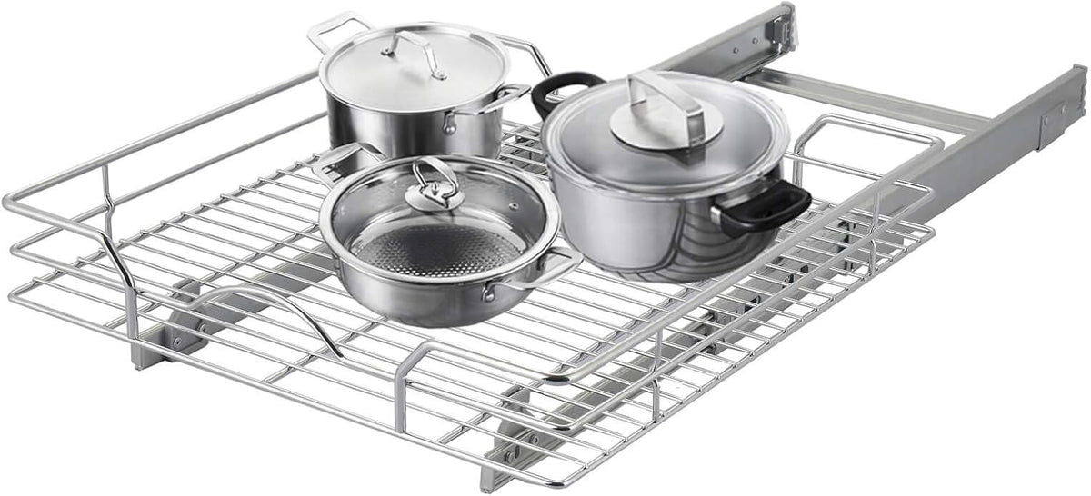 2 Tier Chrome Finish Slide Out Cabinet Organizer Z638457
