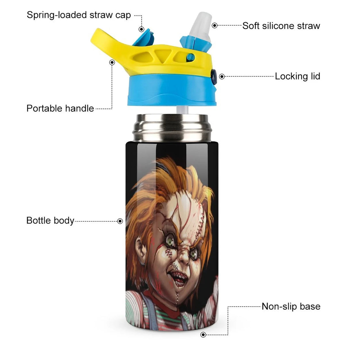 Insulated Stainless Steel Water Bottle with Straw U79438