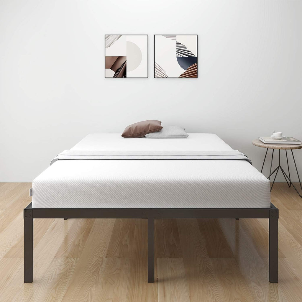 18 Inch Metal Platform Bed Frame with Steel Slats Q785