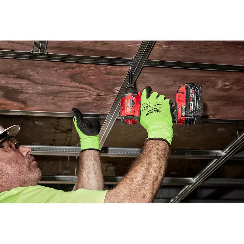 XX-Large High Visibility Cut Resistant Polyurethane Dipped Work Gloves C98374