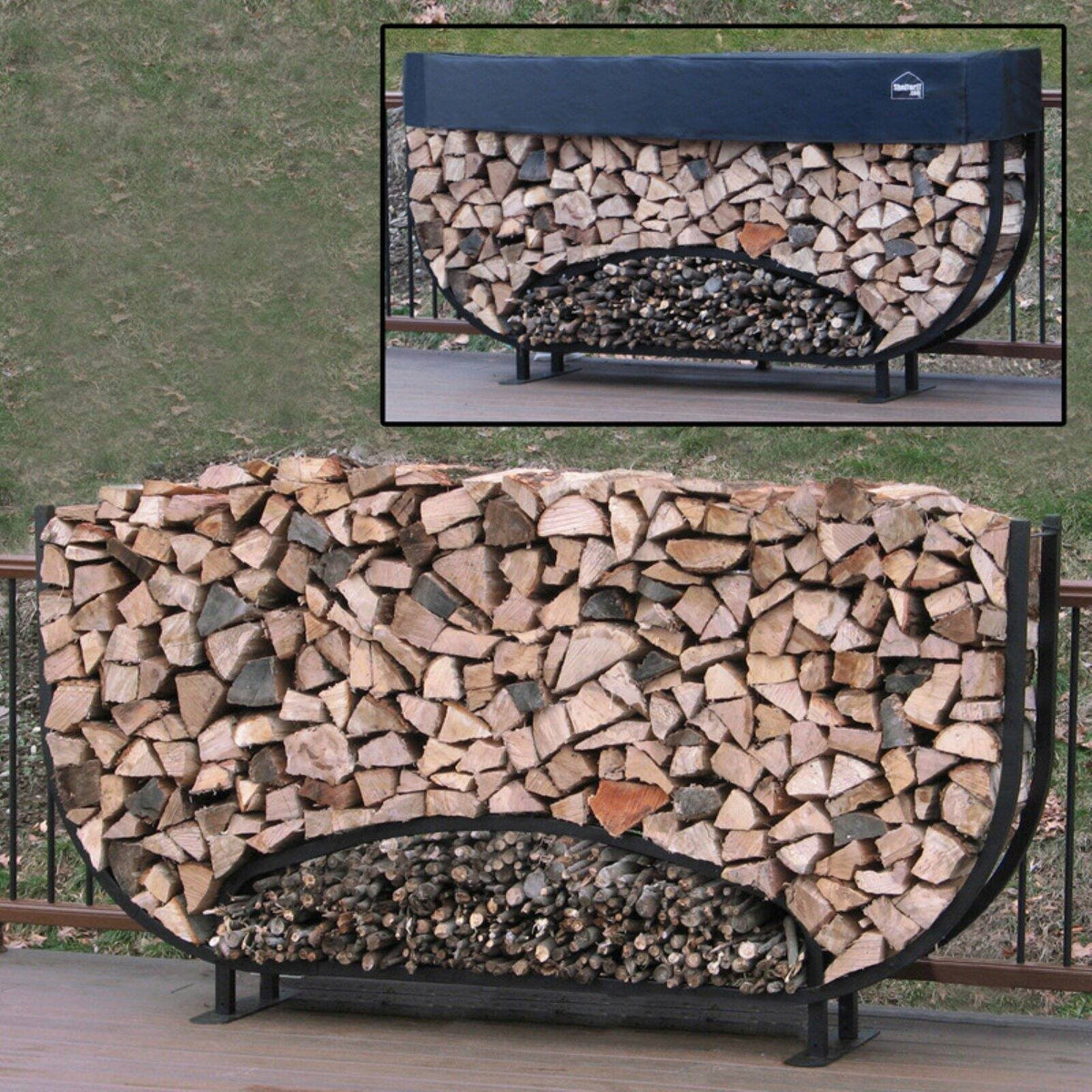8 ft. Oval Firewood and Kindling Log Rack E387