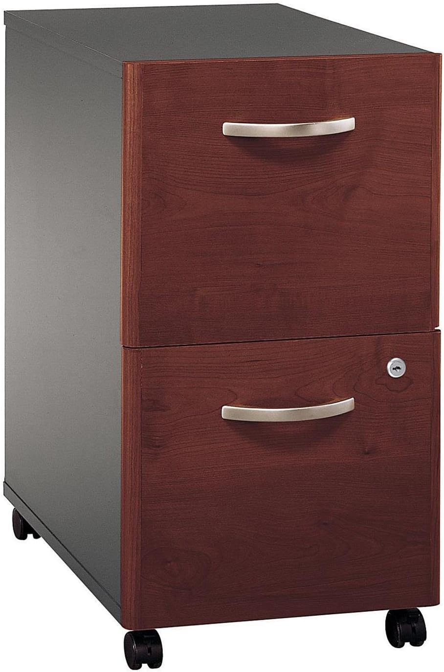 2 Drawer Mobile File Cabinet in Mahogany S4044