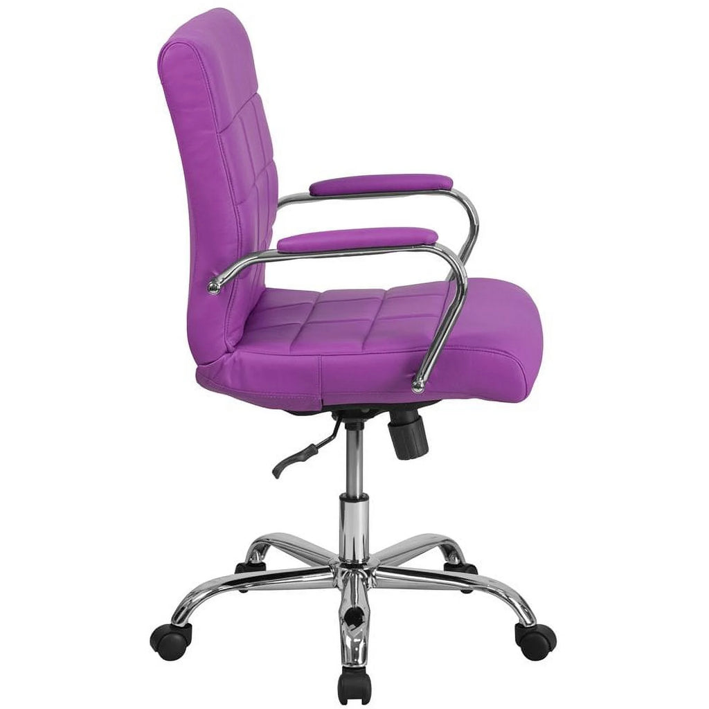 Purple Faux Leather Swivel Office Chair P249989