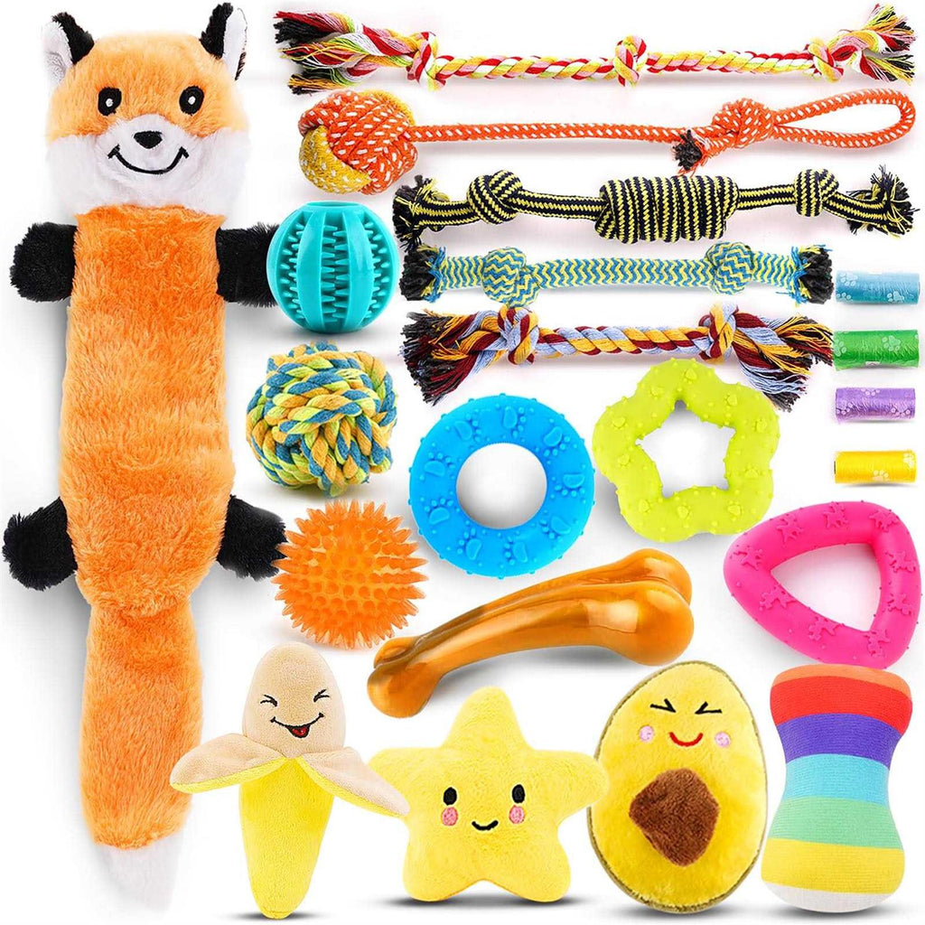 21 Pack Small Dog Chew Toys with Rope Toys Q5841