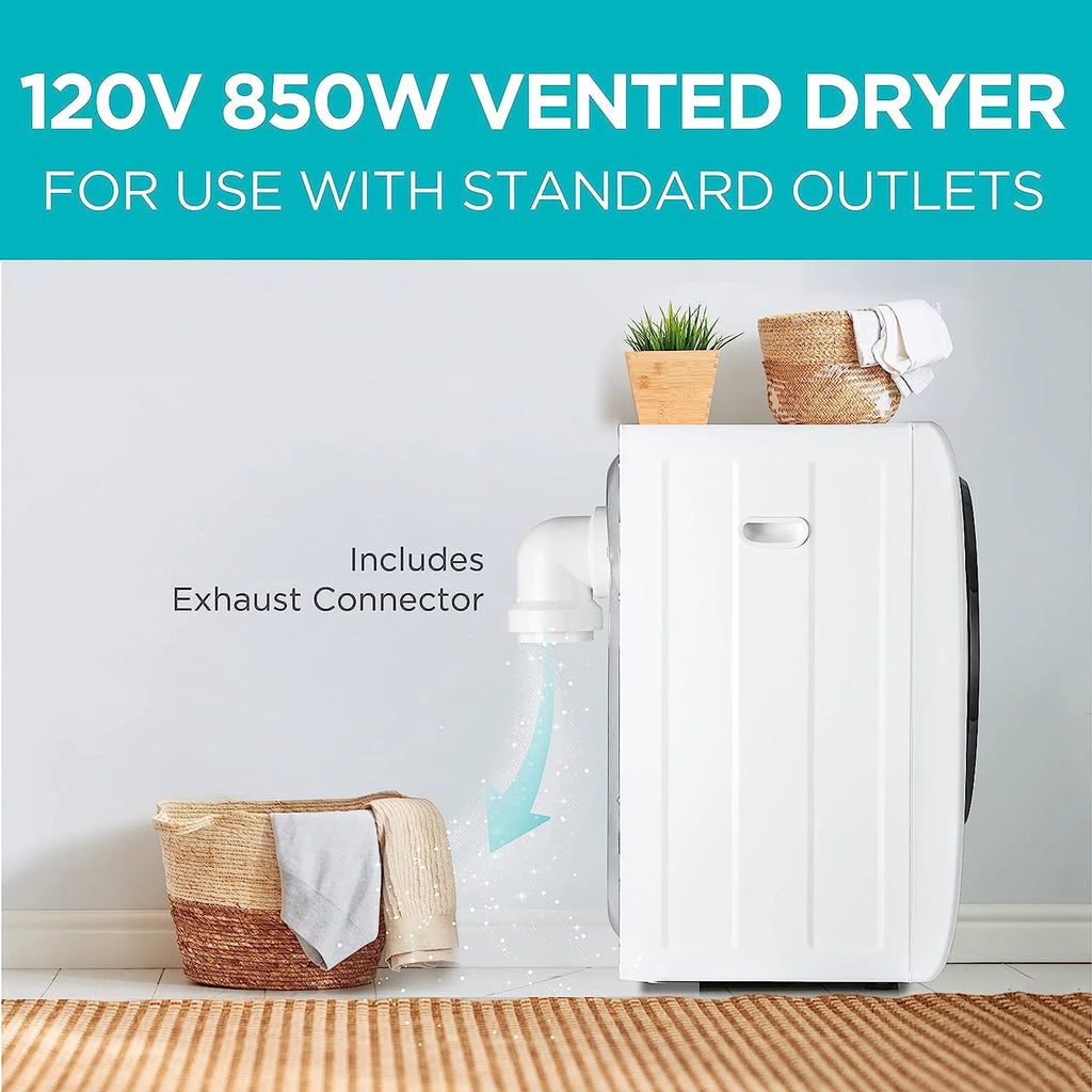Compact 1.5 Cu. Ft. Electric Vented Portable Dryer with Stainless Steel Drum P5269