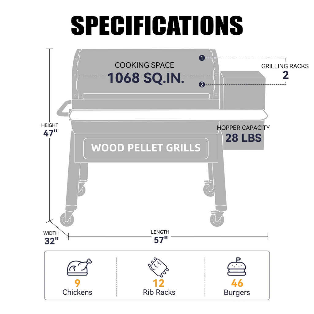 Wood Pellet Grill & Smoker with WiFi H4785