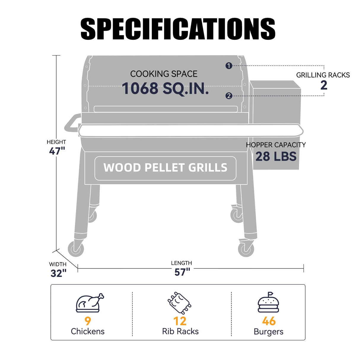 Wood Pellet Grill & Smoker with WiFi H4785