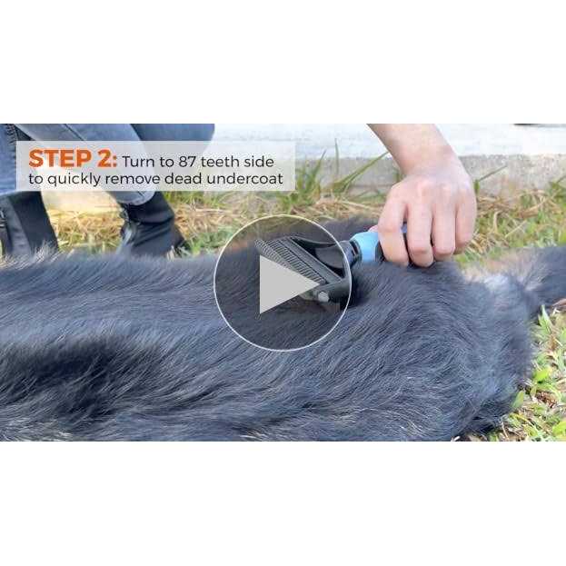 Dog and Cat Deshedding Brush with Shedding Glove S288819
