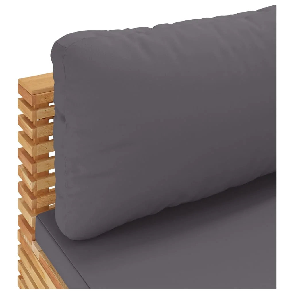 Patio Sofa with Dark Gray Cushions Solid Wood Teak Z47467