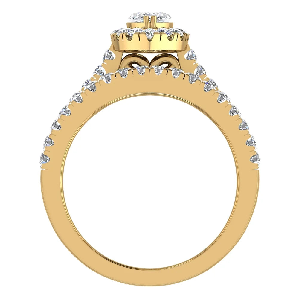 14K Gold Diamond Wedding Ring Set 1.25 CT J784477