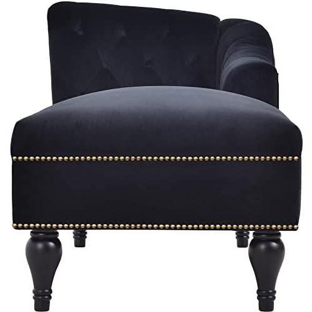 Black Velvet Chaise Lounge Sofa Bed B52718