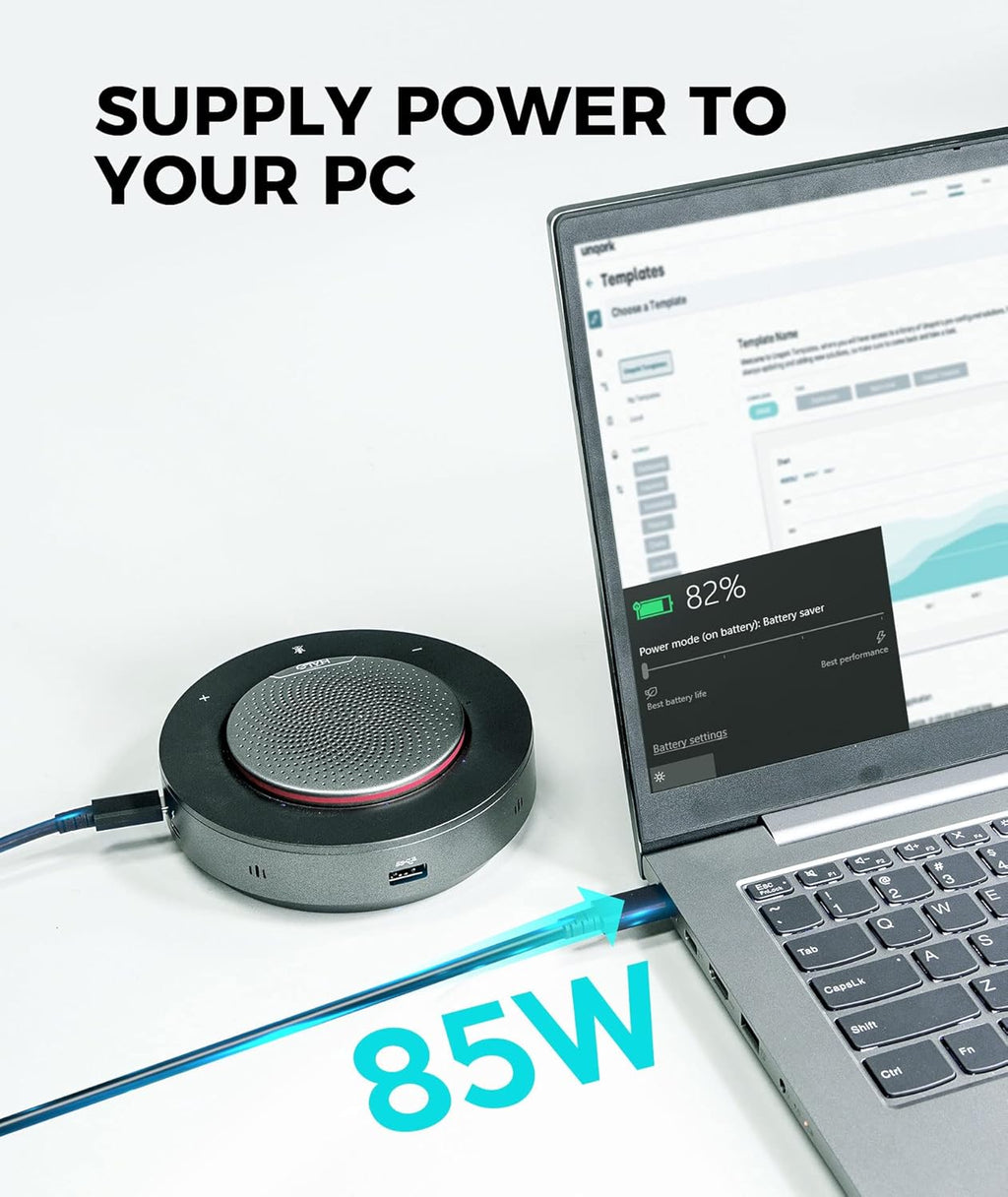 Conference Speaker with 4 Noise-canceling Mics, USB-C Docking Function A67774
