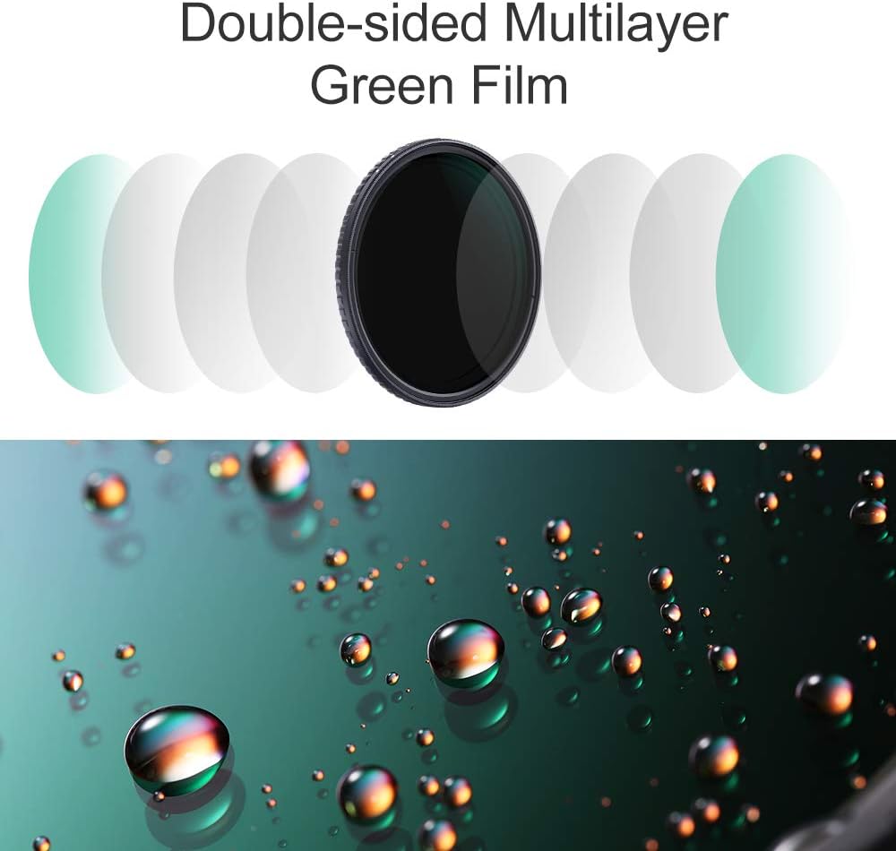 55mm Variable ND Filter ND8-ND128 (3-7 Stop) Hydrophobic VND Filter Pack of 2 S852158