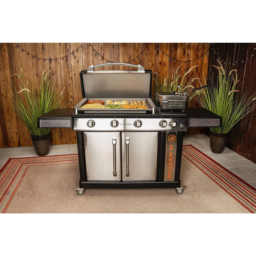 28 Inch 3 Burner Propane Griddle Cooking Station with Cabinets O95232