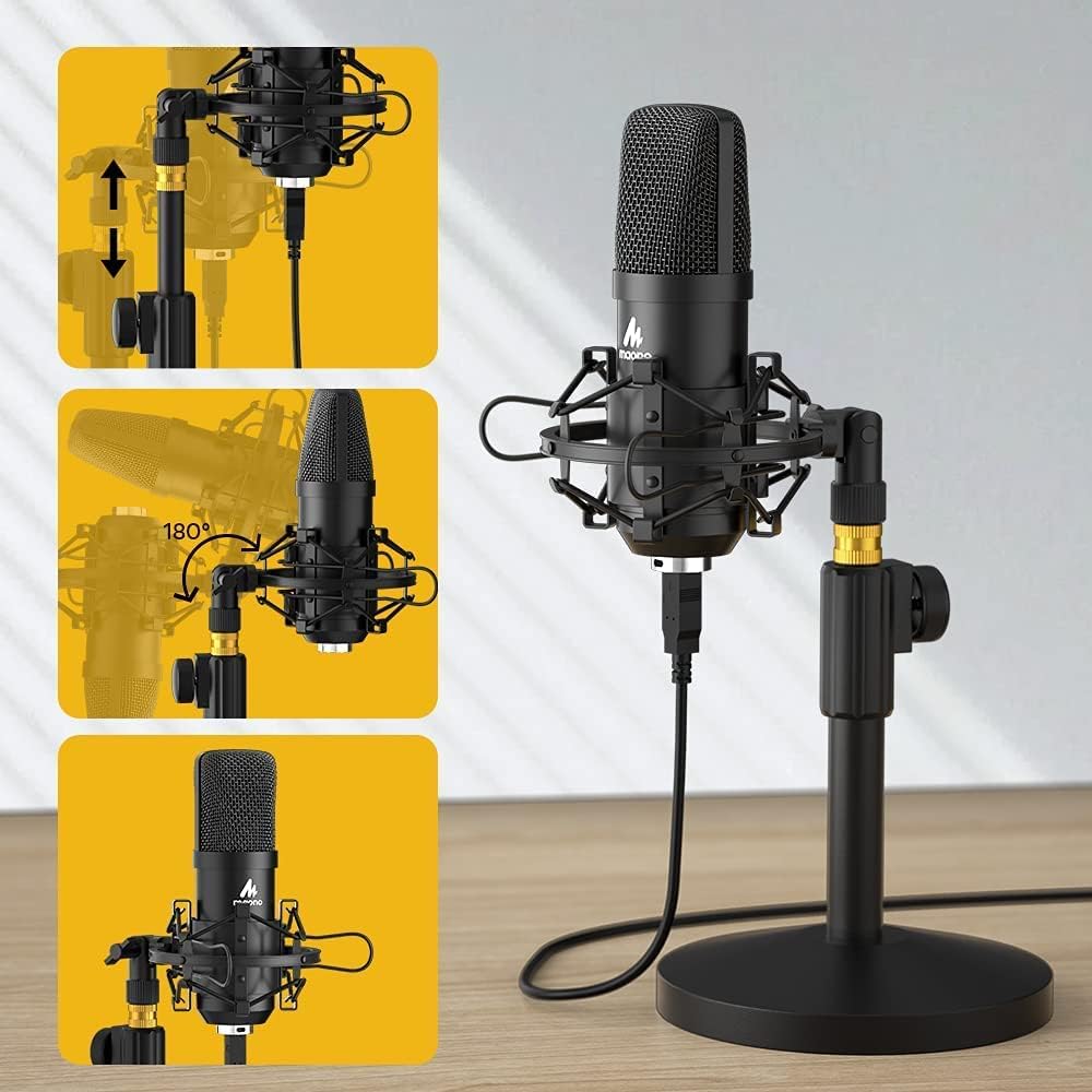 USB Condenser Microphone Kit 192KHZ/24BIT Cardioid Plug & Play, Pack of 2 C782708