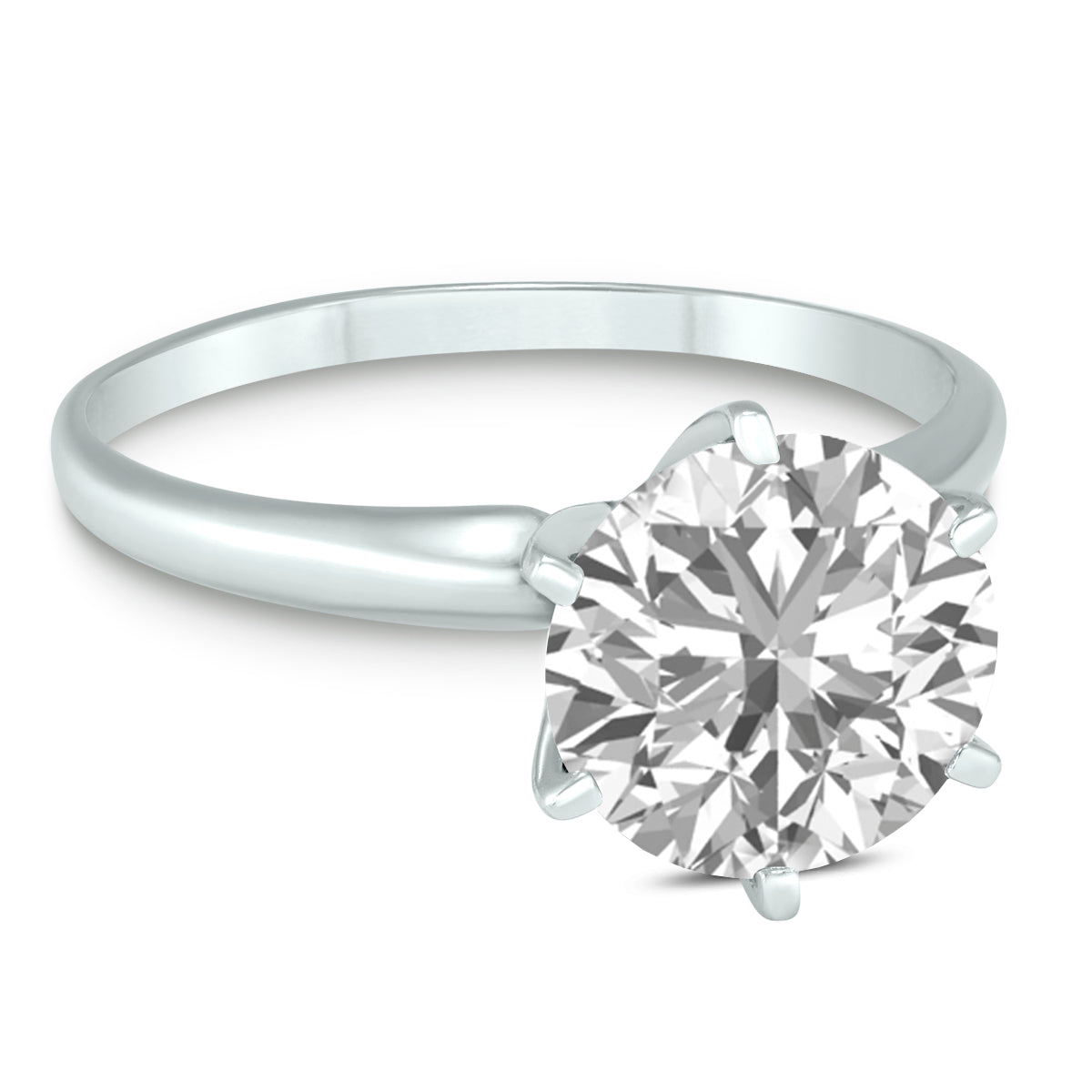 14K White Gold Diamond Solitaire Ring Q8110