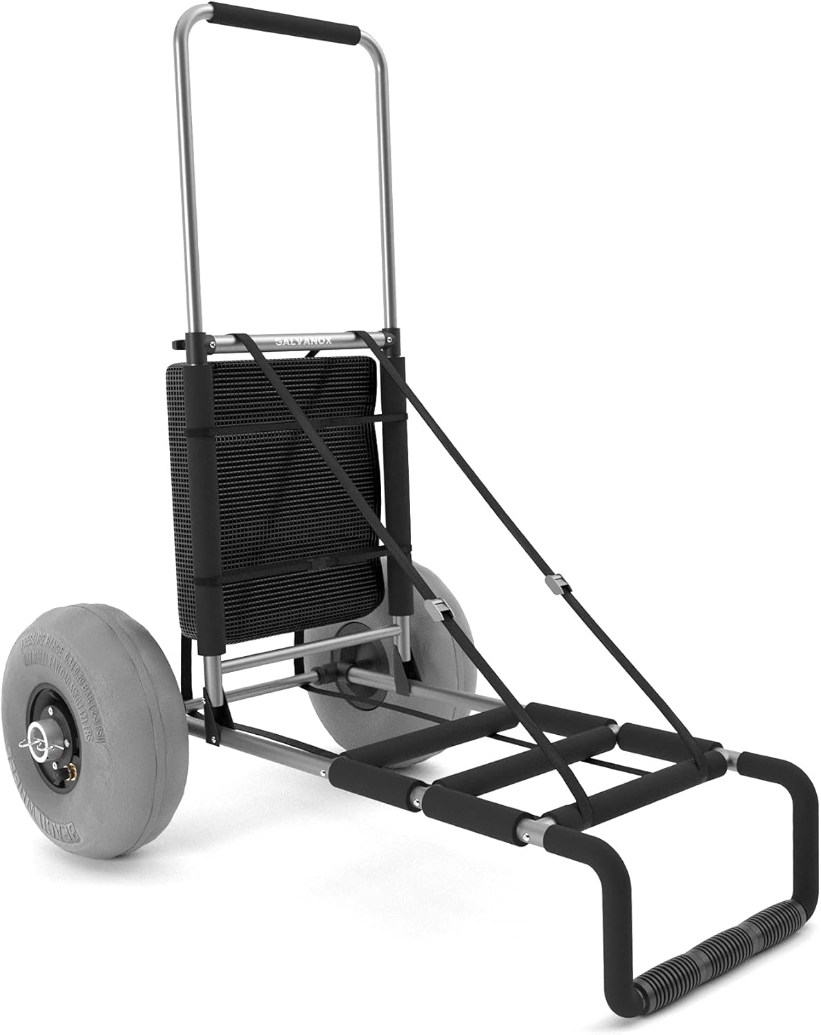 Collapsible Folding Beach Wagon with Mesh Storage Compartment and 9 Pneumatic Balloon Wheels O138