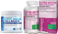 Marine Collagen Peptides Hydrolyzed Protein Powder + Biotin 10,000 Mcg Supplement I16456