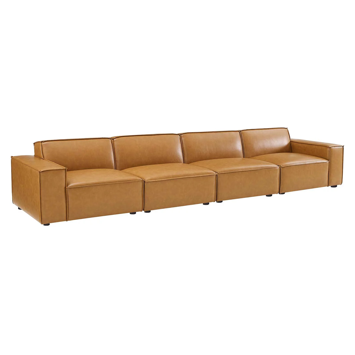 Tan Vegan Leather 4-Piece Sofa T10971