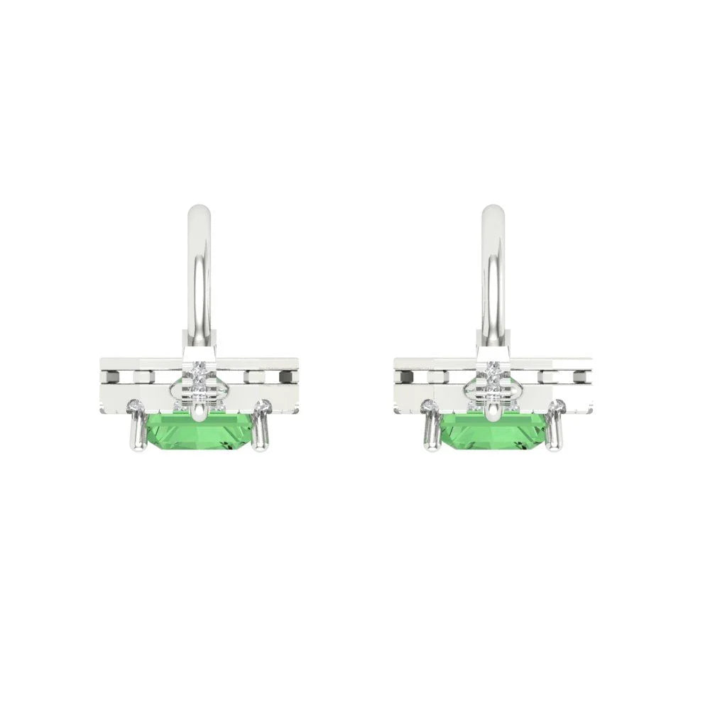 18K White Gold Blue Moissanite Dangle Earrings G88297