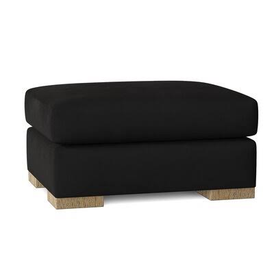 Velvet Black Ottoman D24753