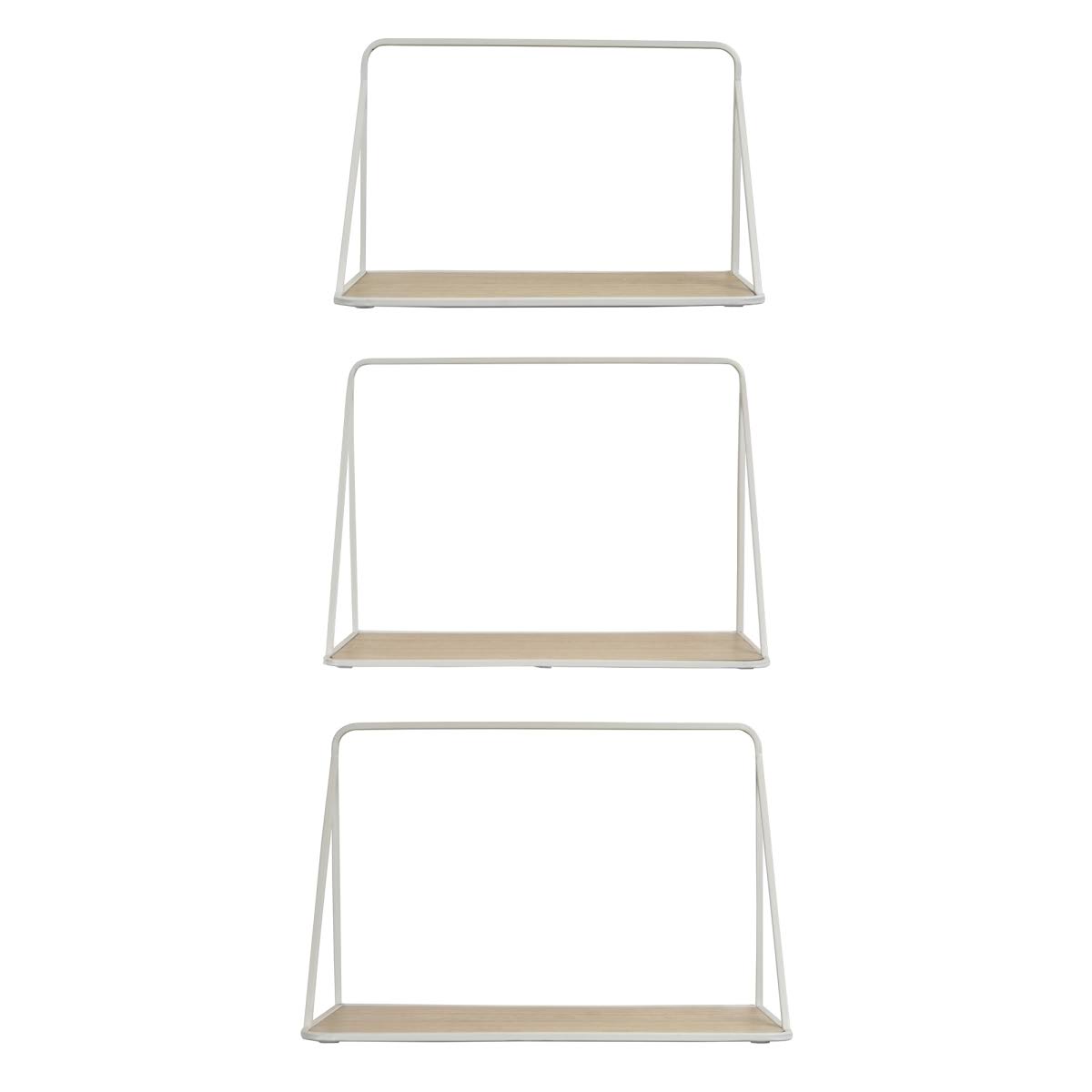 White Metal Wall Storage Set of 2 X6727