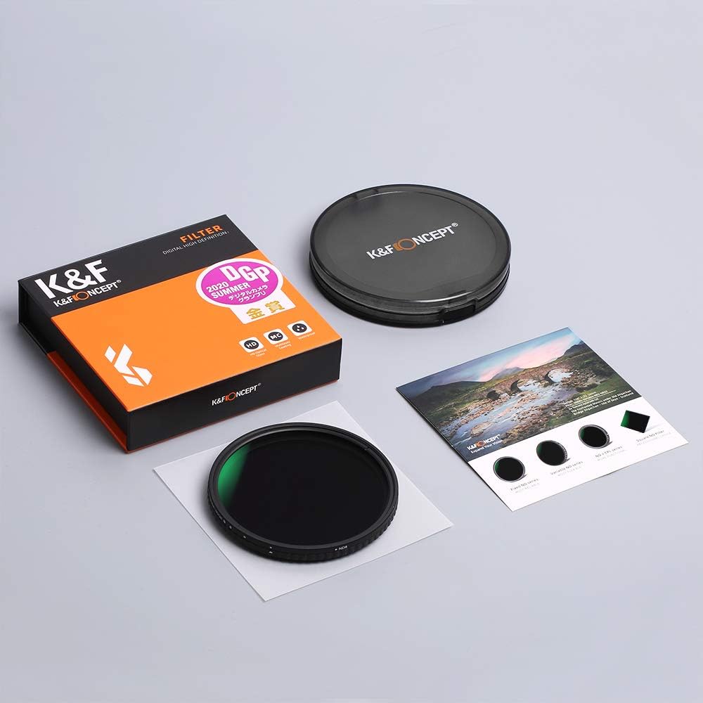55mm Variable ND Filter ND8-ND128 (3-7 Stop) Hydrophobic VND Filter Pack of 2 S852158