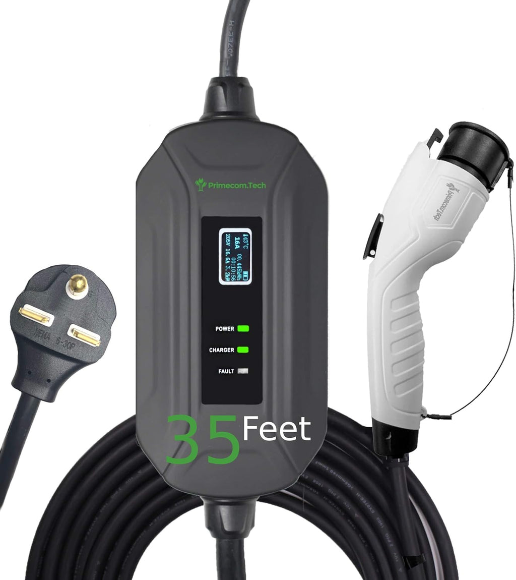 Portable Level 2 Electric Vehicle Charger, 16Amp, 50 Feet V26481