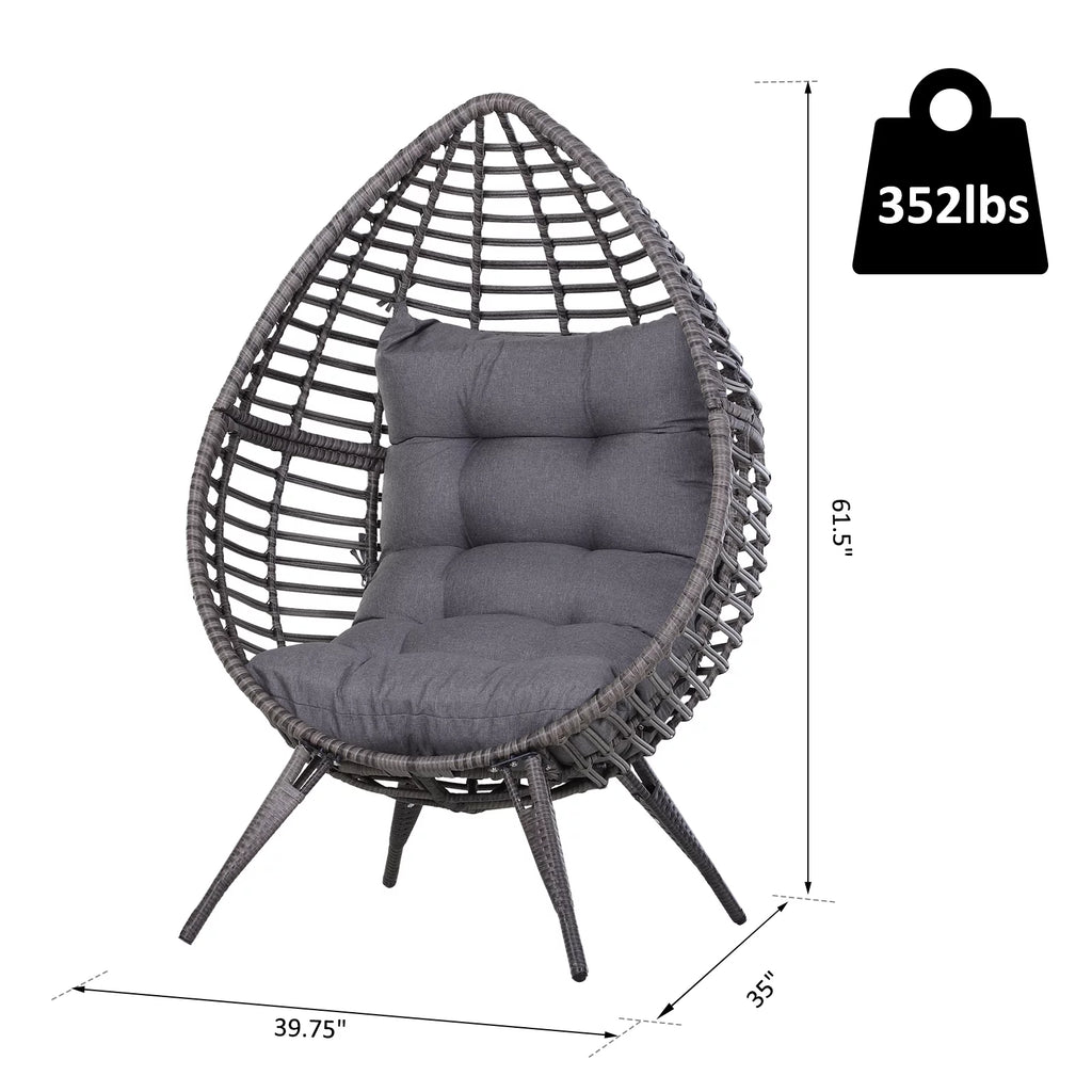 Indoor Outdoor Wicker Egg Chair with Cushion E768
