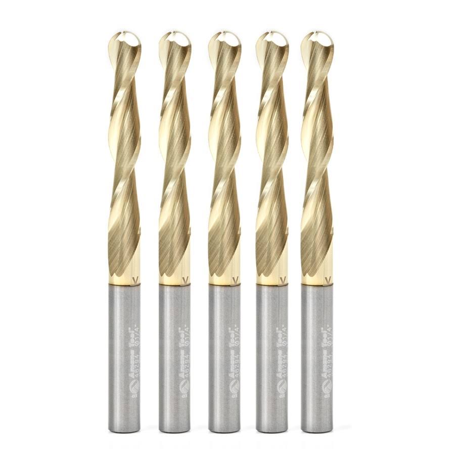 5-Pack CNC Carving Ball Nose Straight Angle Q1300