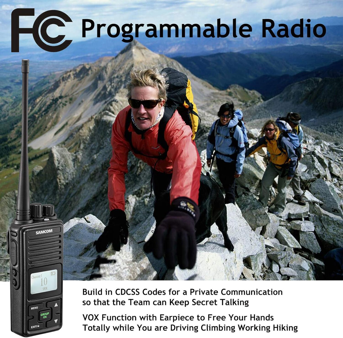 6 Packs UHF Two Way Radios with Earpieces H7256