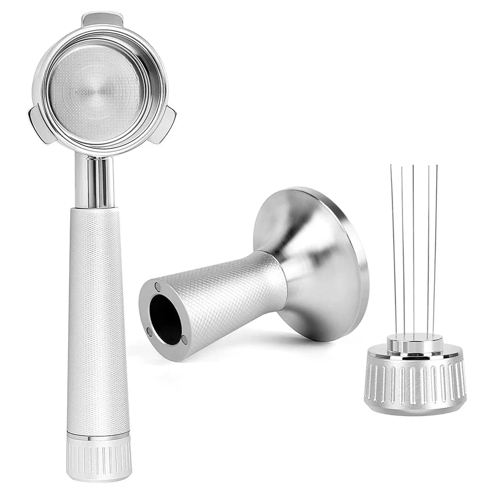 2 in 1 Coffee Tamper Set with Curved Base, Magnetic Distributor, Stainless Steel, 54mm Portafilter B6545