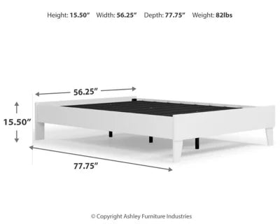 White Full Platform Bed K82294