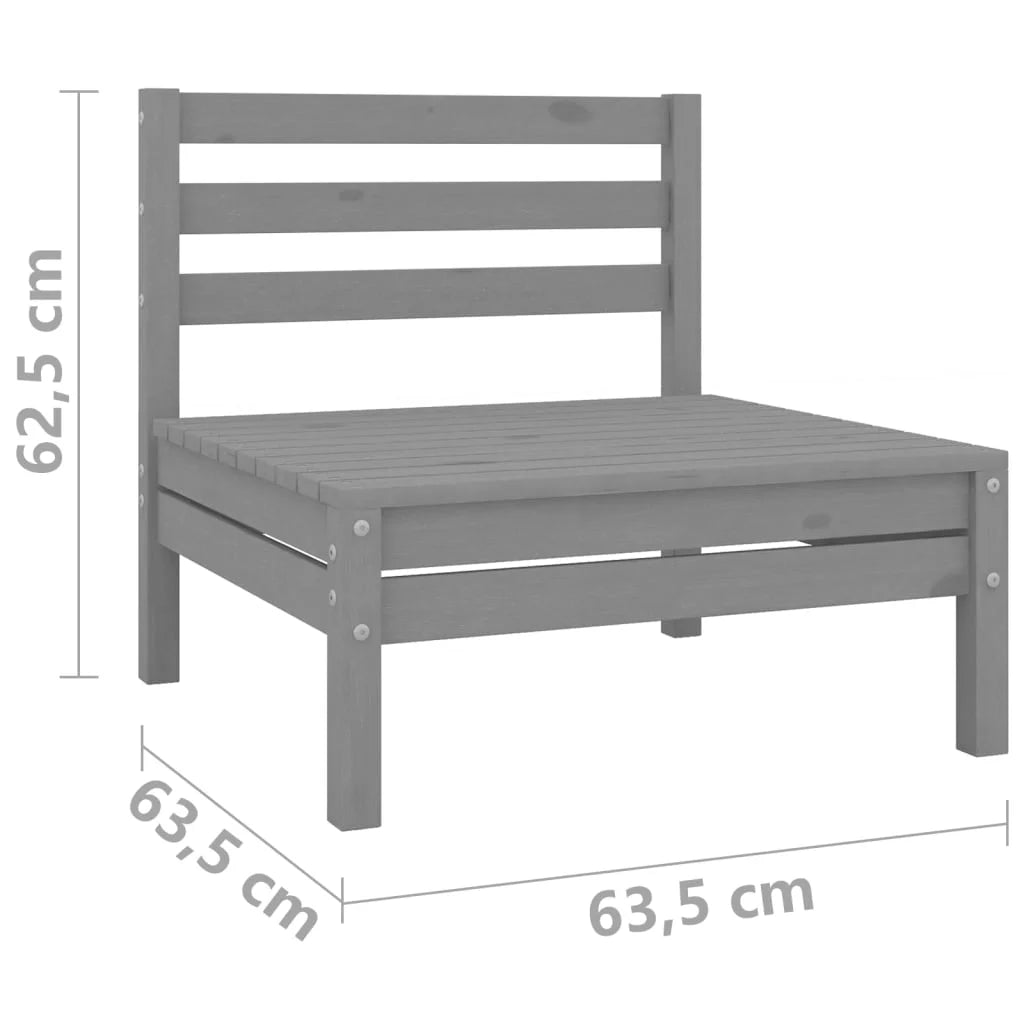 Gray Solid Wood Pine Patio Sofa Q981401