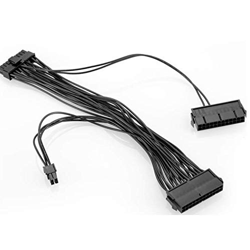 24 Pin PSU Power Supply Extension Cable Splitter Adapter Kit Black H89985