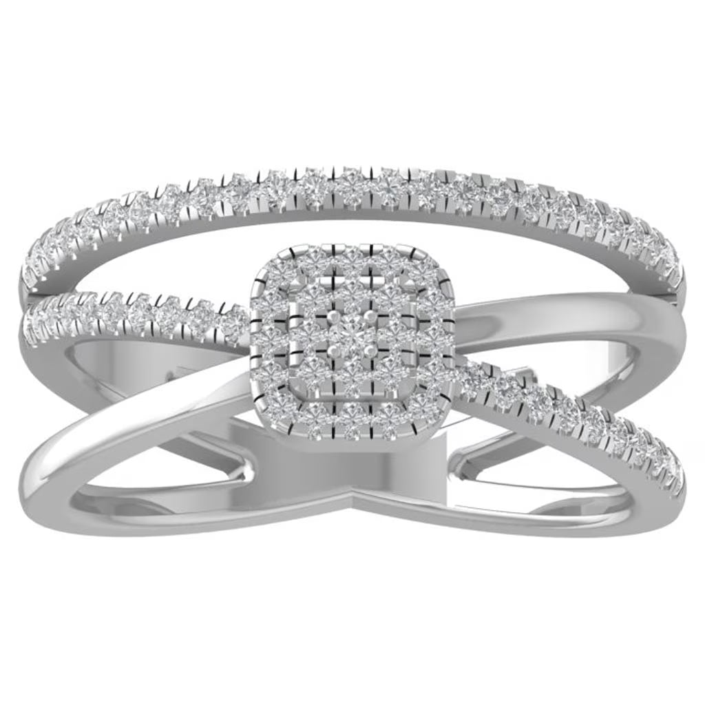14K White Gold Lab Grown Diamond Cross Ring W54280