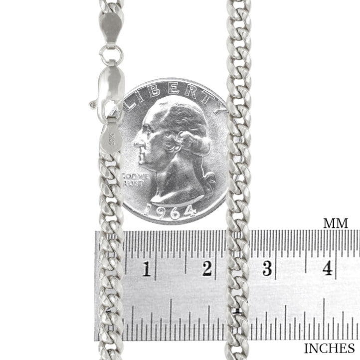 10k White Gold Miami Cuban Link Chain Necklace 16" - 30" C97389