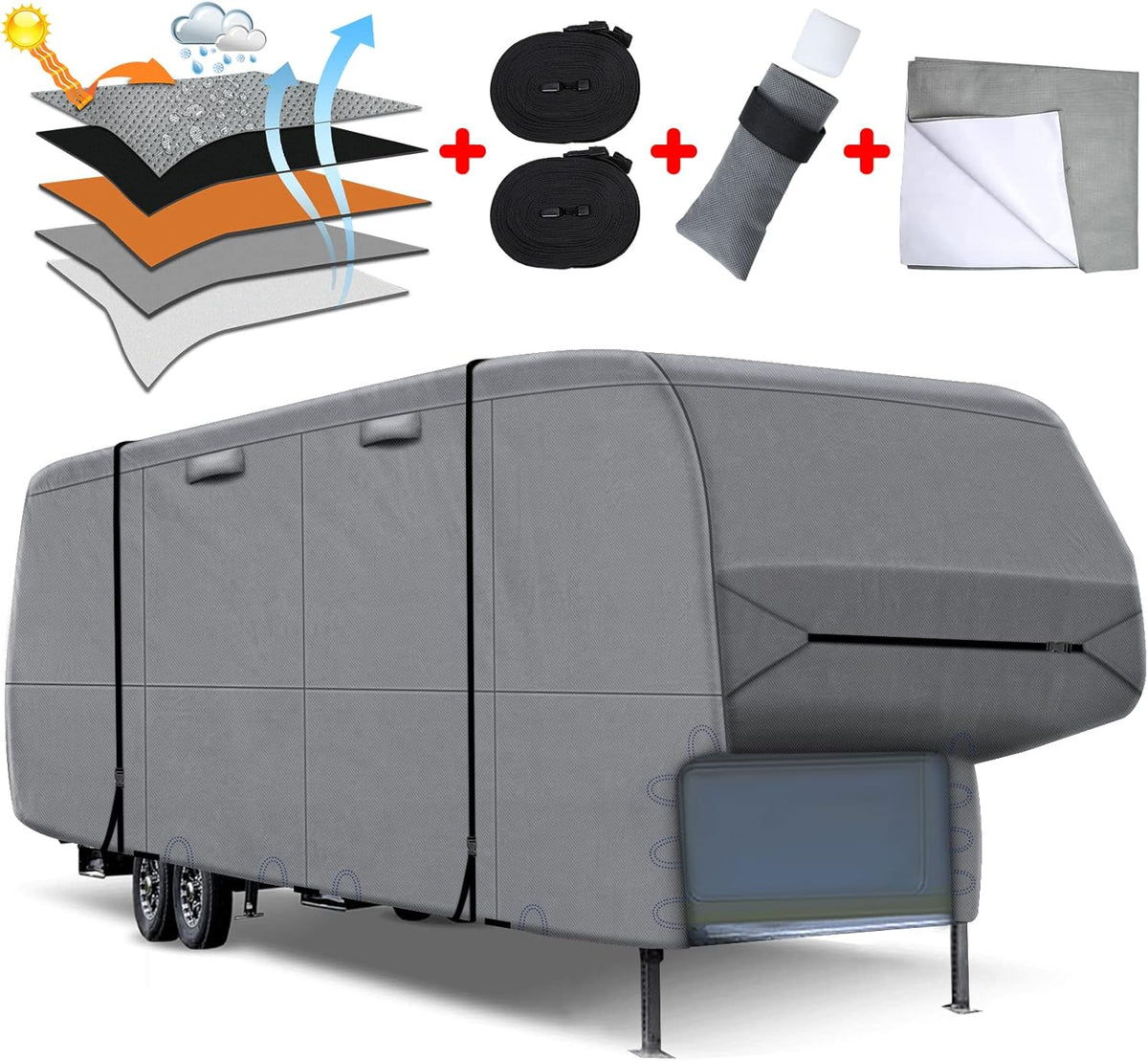 5 Layers 5th Wheel RV Cover Heavy Duty Camper Cover C617310