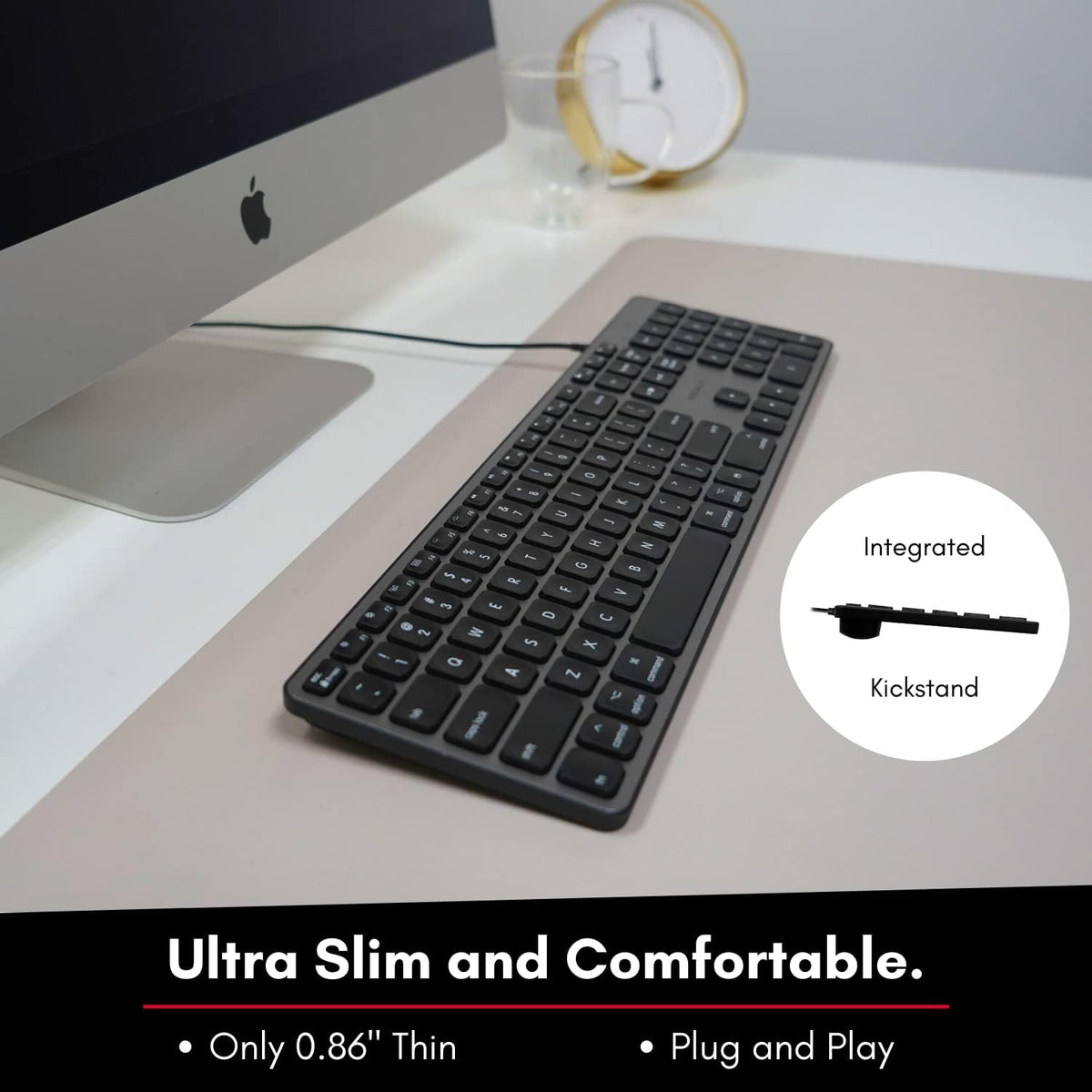 Space Gray Backlit Wired Mac Keyboard with 107 Keys U584