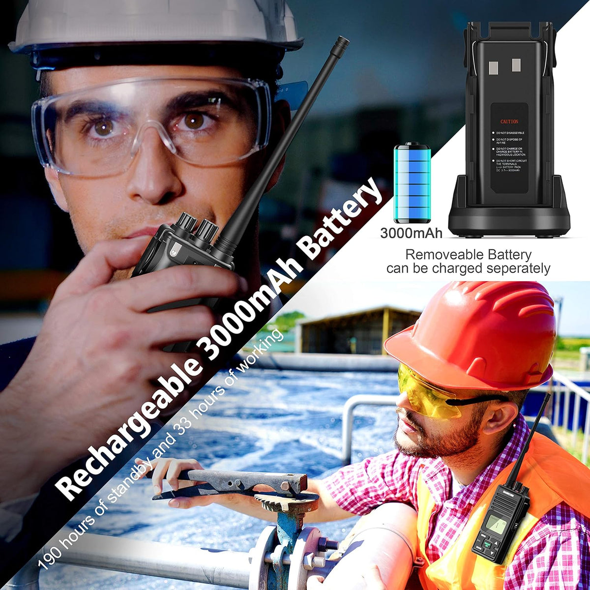 6 Packs UHF Two Way Radios with Earpieces H7256