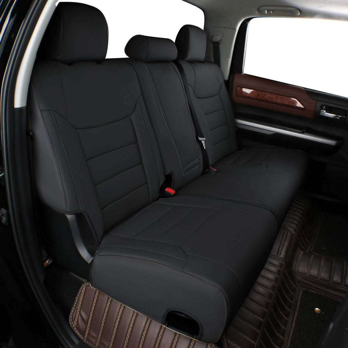Black Leatherette Car Seat Covers for Toyota Tundra H80665