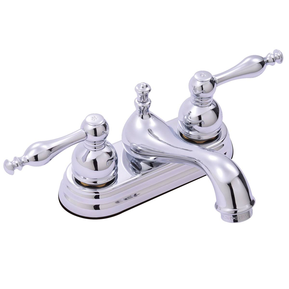 Chrome Two-Handle Centerset Lavatory Faucet with Pop-Up E719582
