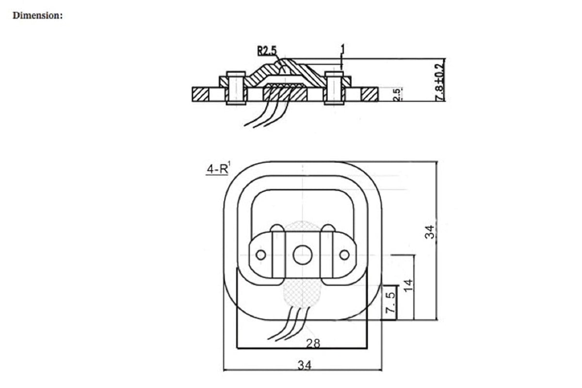 4Pcs 50kg Half Bridge Load Cell Weighting Sensor with HX711 AD Module I731