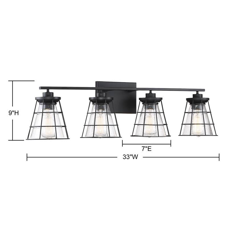4 Light Black Bath Bar A813715