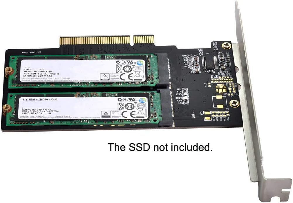 Dual NVME M.2 AHCI to PCIE Express 3.0 Gen3 Raid Card Adapter Pack of 2 G93701
