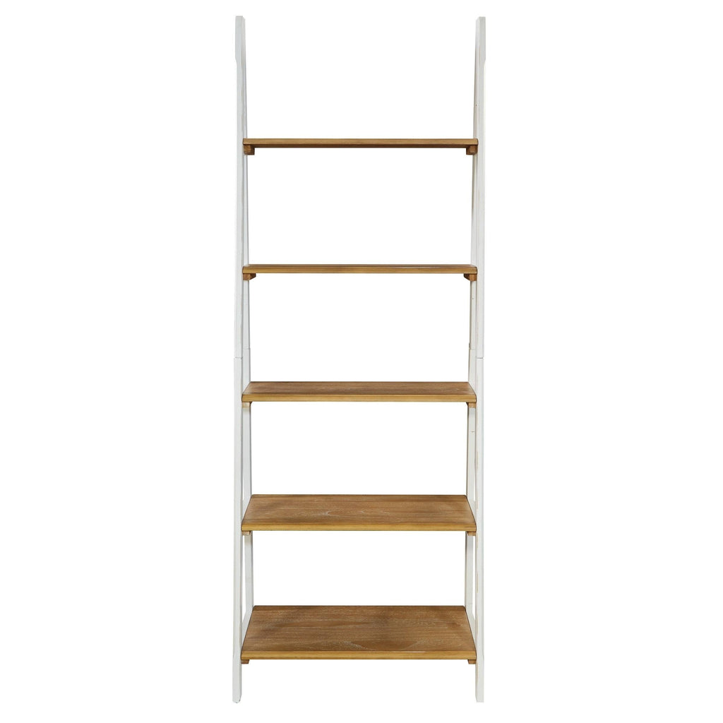 Distressed White Ladder Bookcase O907977